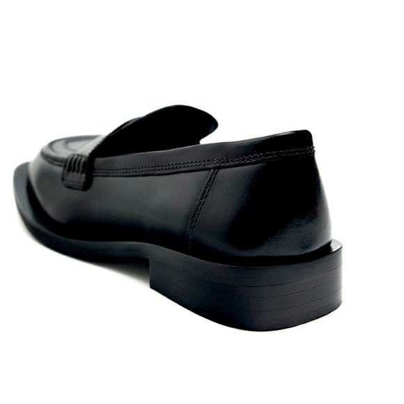 Zara NIB Square Toe Leather Loafers size US 5 - Picture 5 of 15